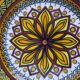 Old henriot quimper plate earthenware rosette decoration