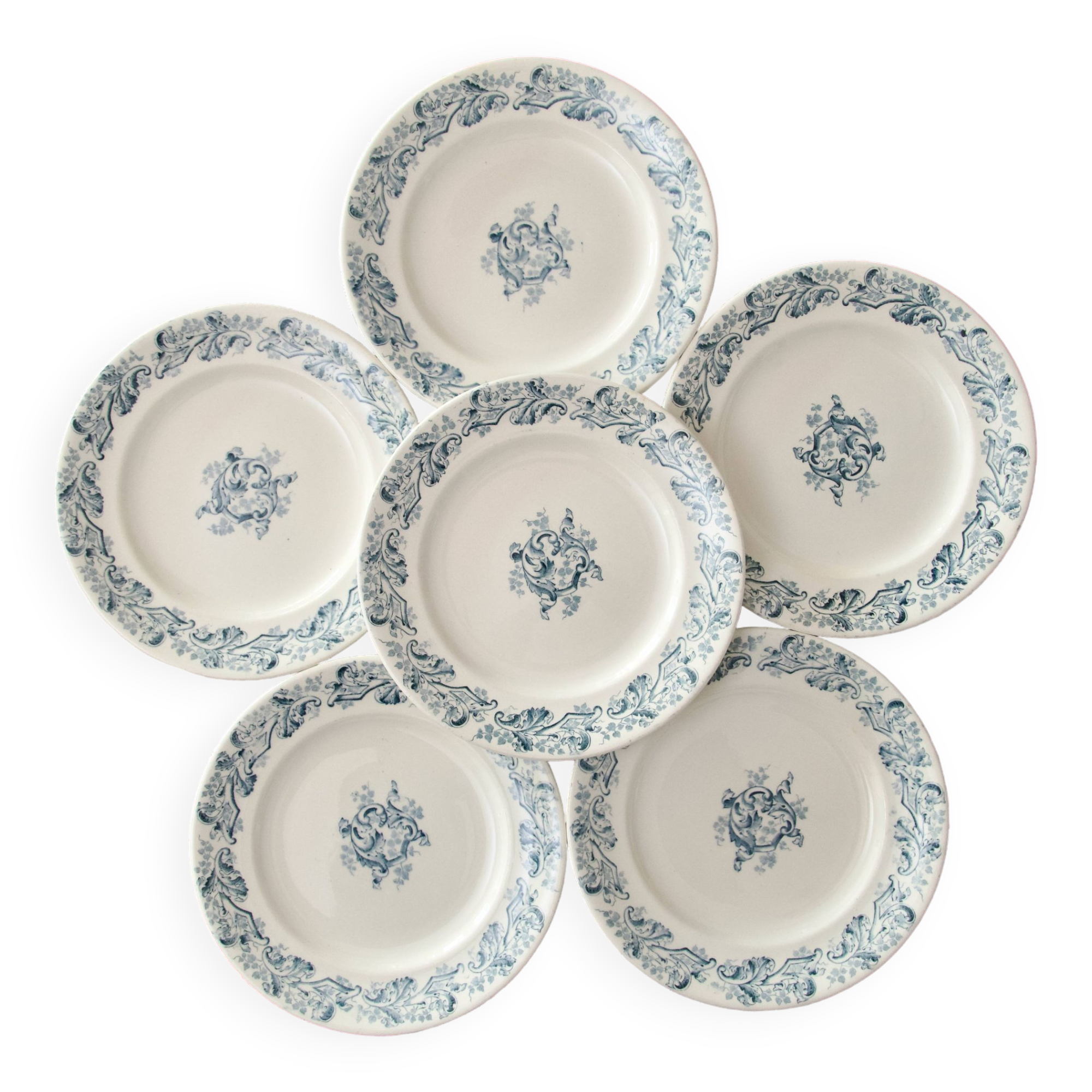Assiettes terre de fer Longwy x2