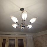 Lustre laiton et verre style art nouveau