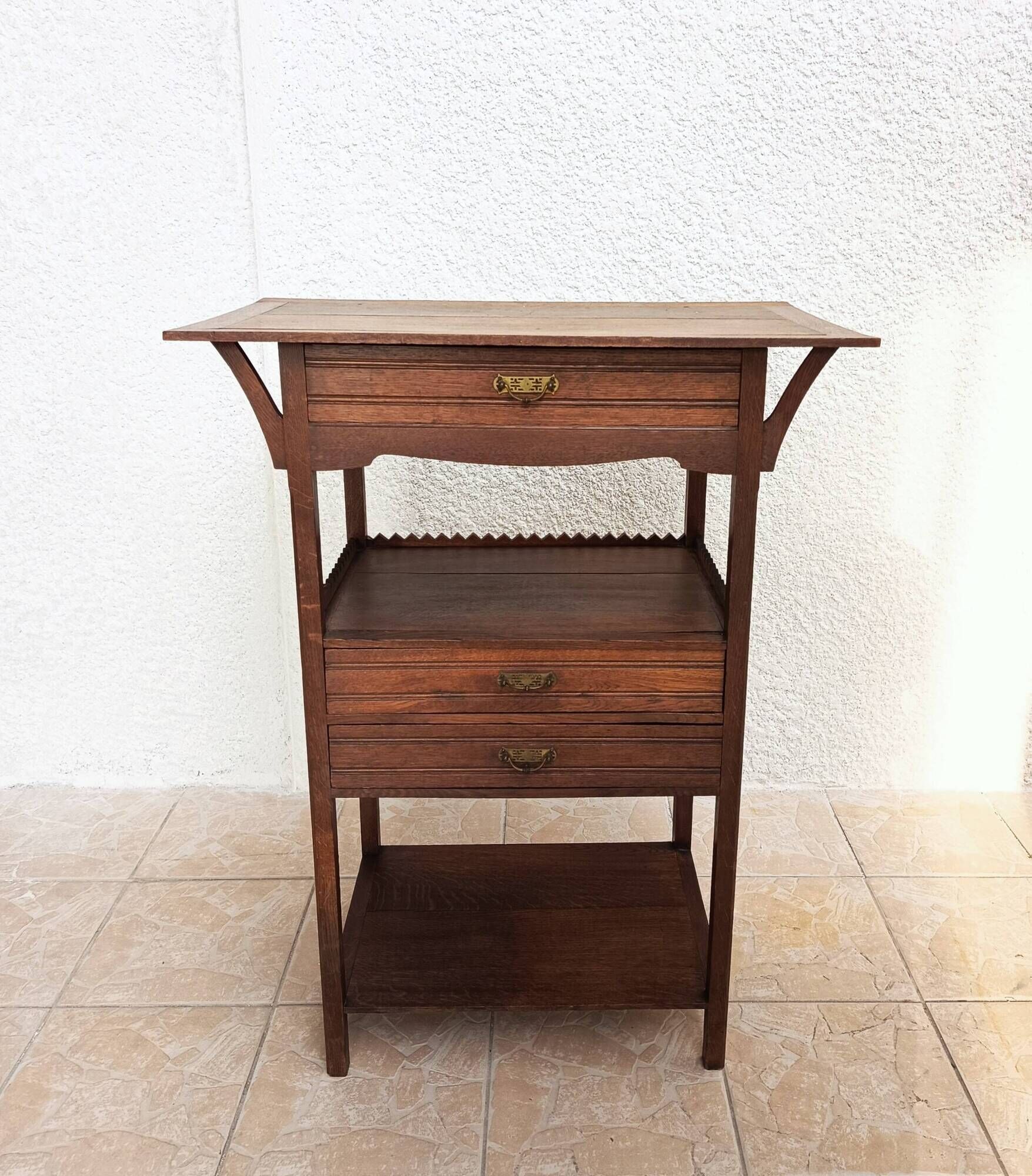 Vintage oak accent cabinet
