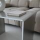 Table d'appoint en aluminium brossé minimaliste