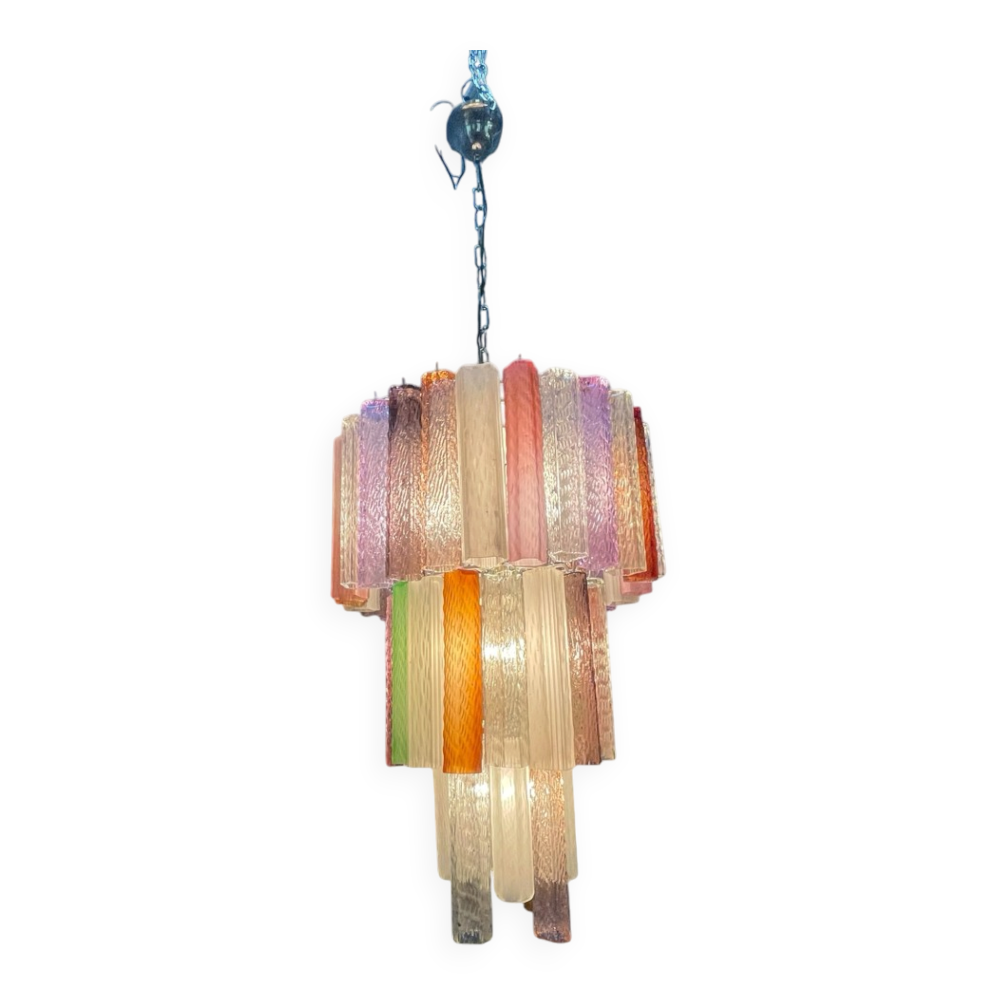 Suspension en verre de Murano italien, style pop art, années 1980.