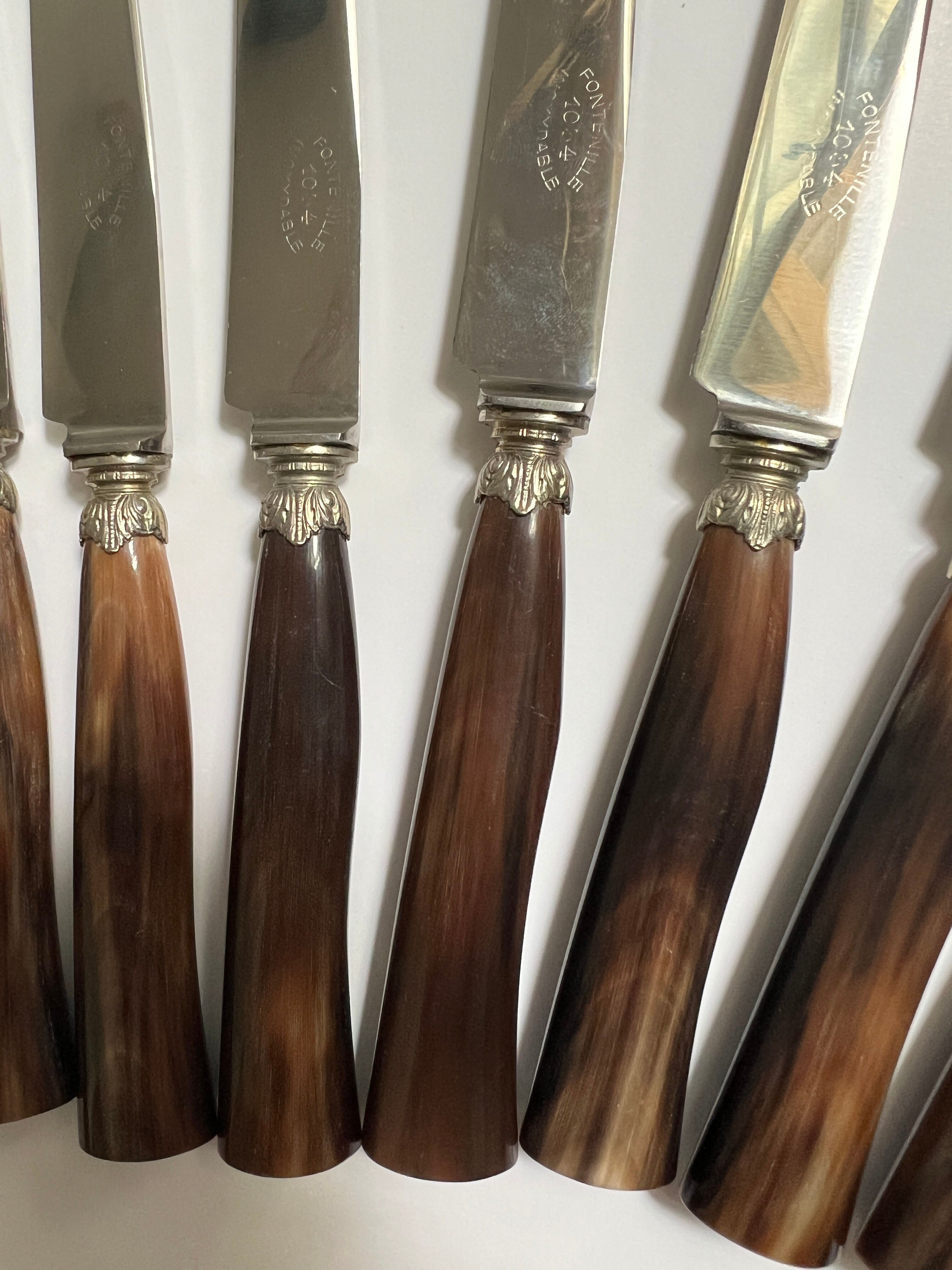 Set of 12 old Fontenille Pataud knives