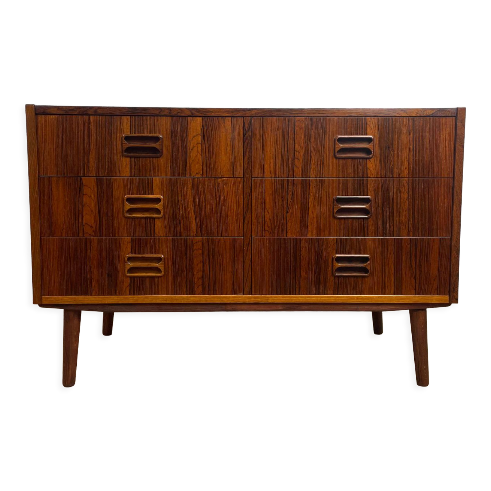 Scandinavian rosewood bass chest of drawers, 60s