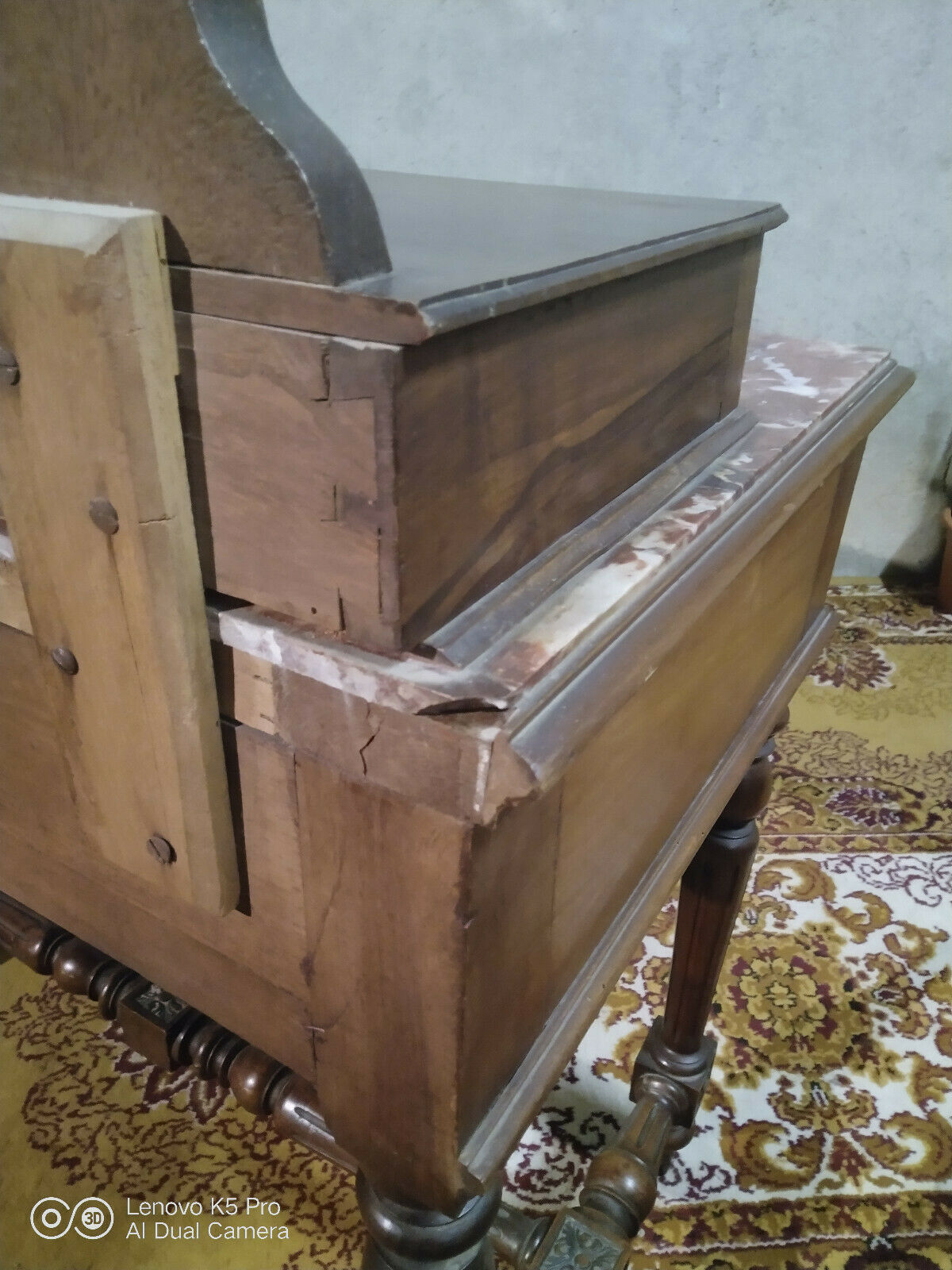 Louis XVI-style walnut hairdresser