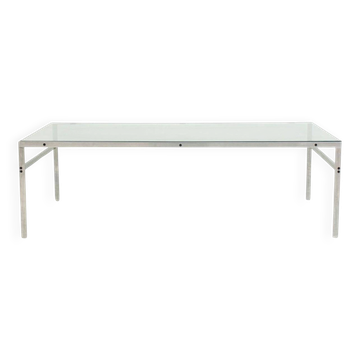 Table basse en acier et verre de Preben Fabricius et Jørgen Kastholm