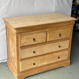 Vintage Louis Philippe chest of drawers renovated in raw wood