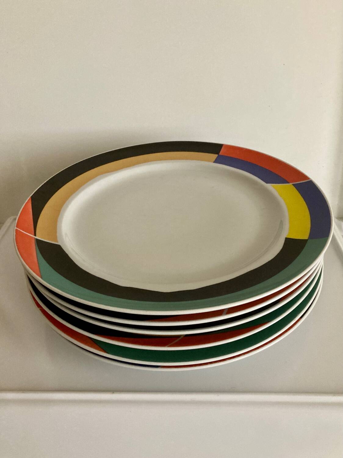6 Memphis Style Dinner Plates by Habitat Vintage