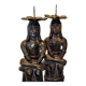 Pair of Mexican Pre-Columbian Style Bronze Candlesticks, 20th Century