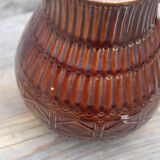 Superbe pichet vintage Digoin Sarreguemines en céramique émaillée brune