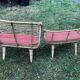 Bamboo rattan benches for kids vintage 60s