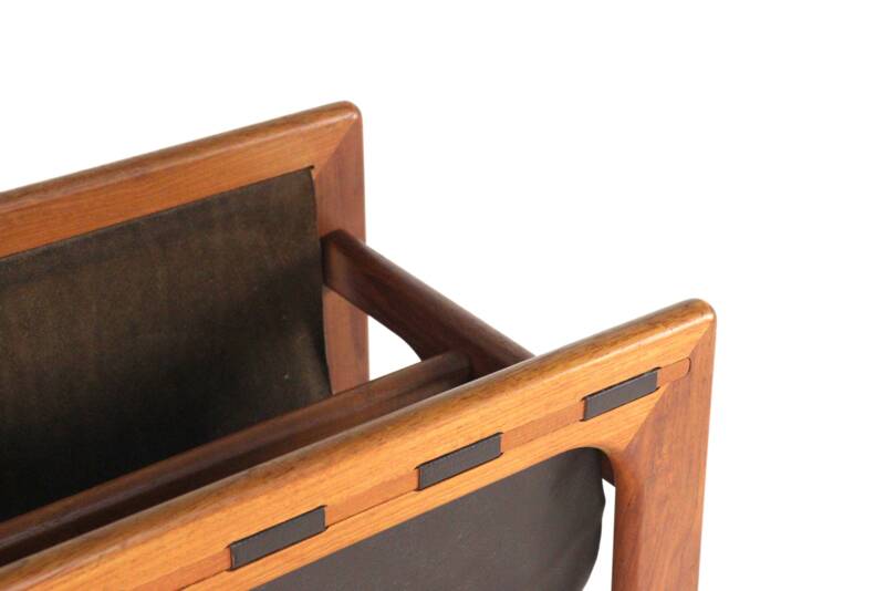 Salin mobler magazine rack - danish design leather + teak