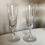Product BHV Pair of crystal champagne flutes sounding 1960