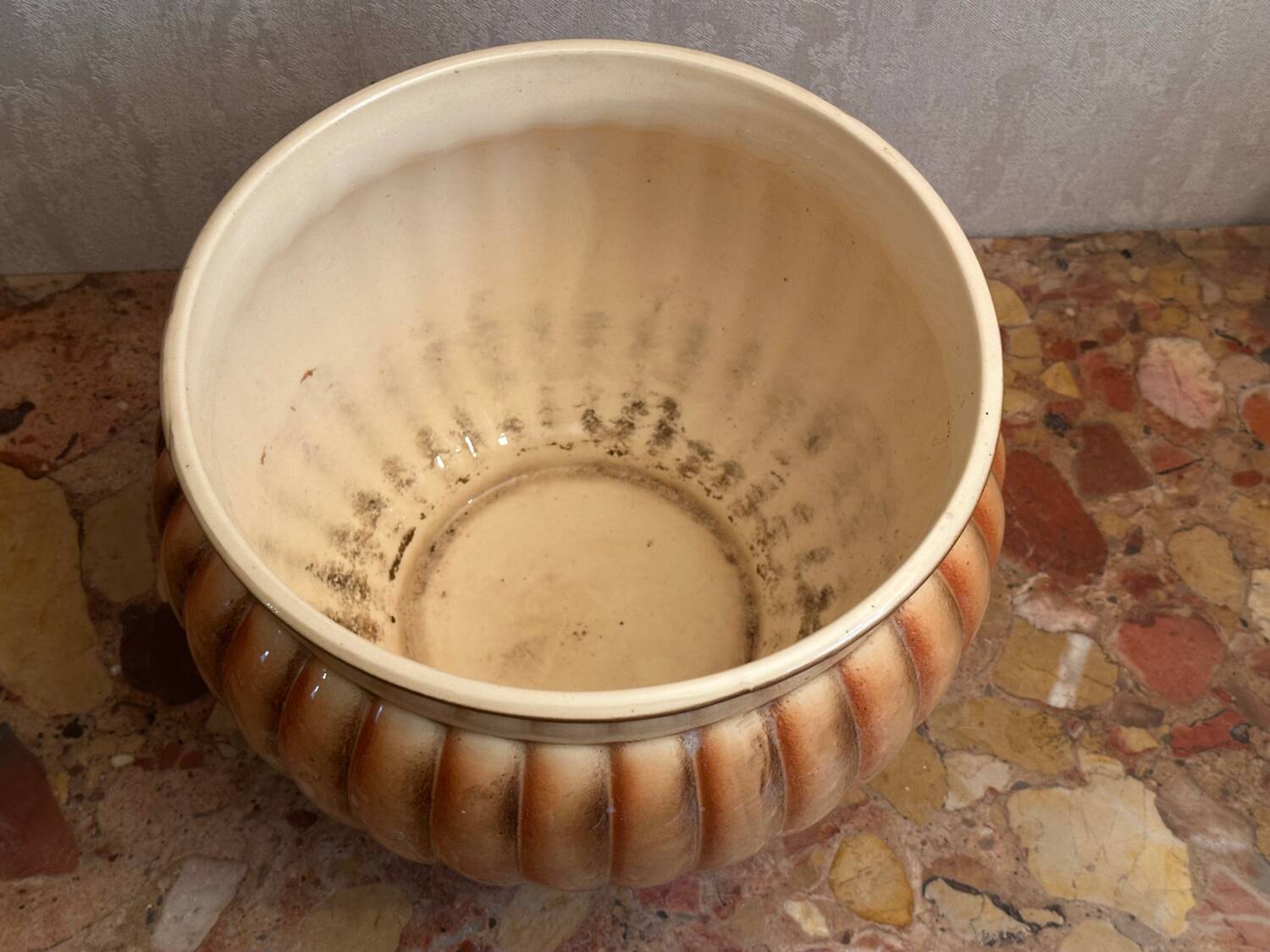 Grand Cache Pot en Céramique Vintage
