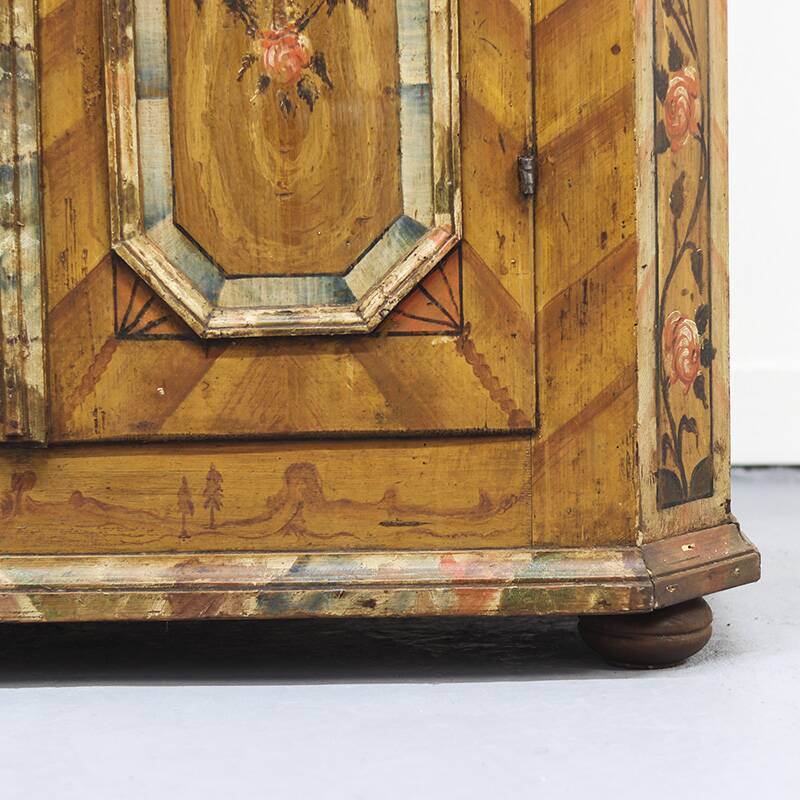 Painted Folk Art Bridal Cupboard