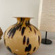 Vase verre d'art de style écaille de tortue jaune doré pate de verre 1970