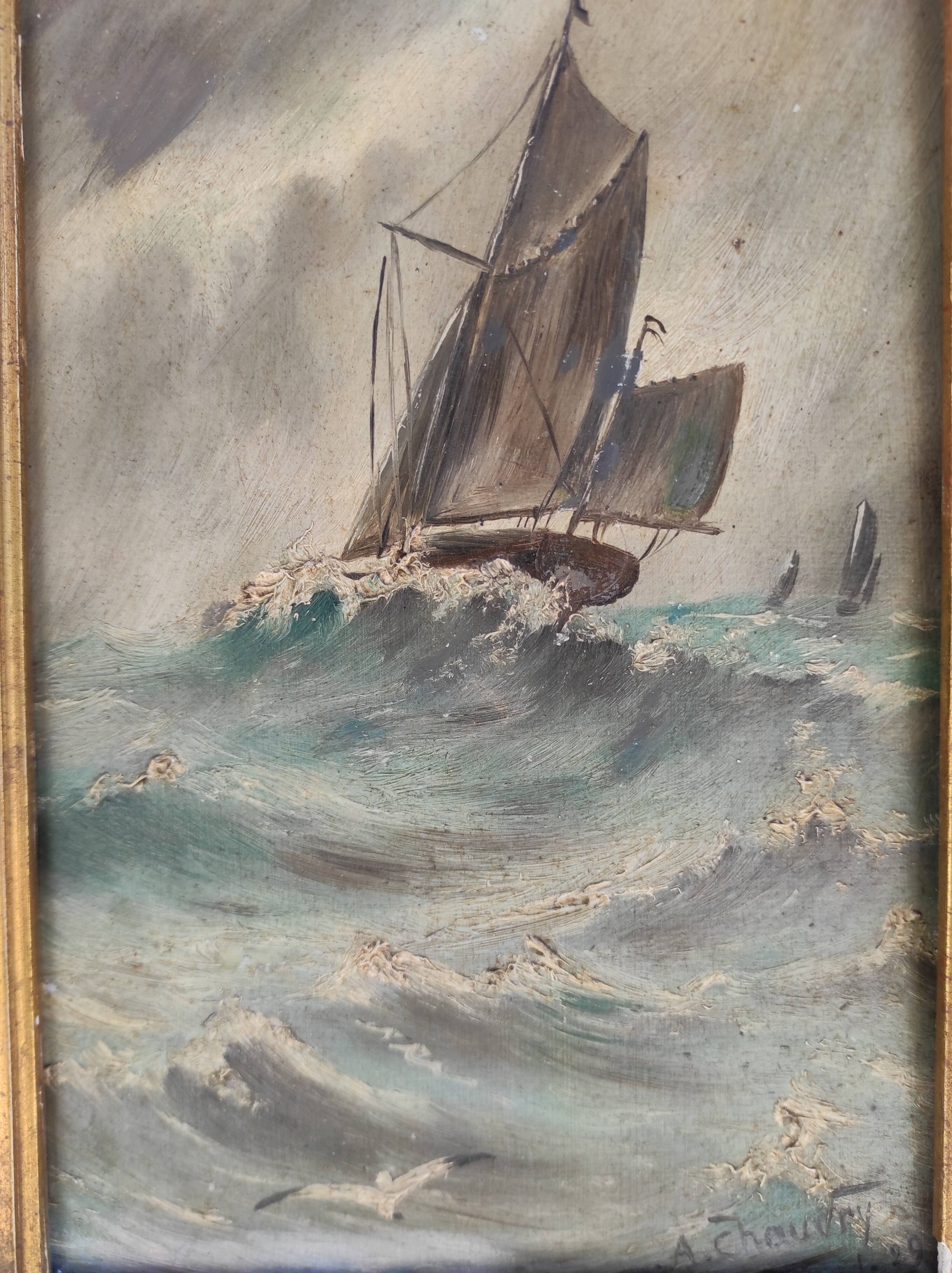French oil painting, signed Chauvry, 1929