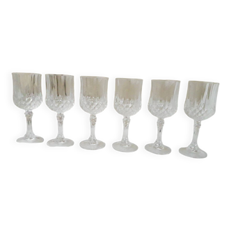6 verres à pied cristal