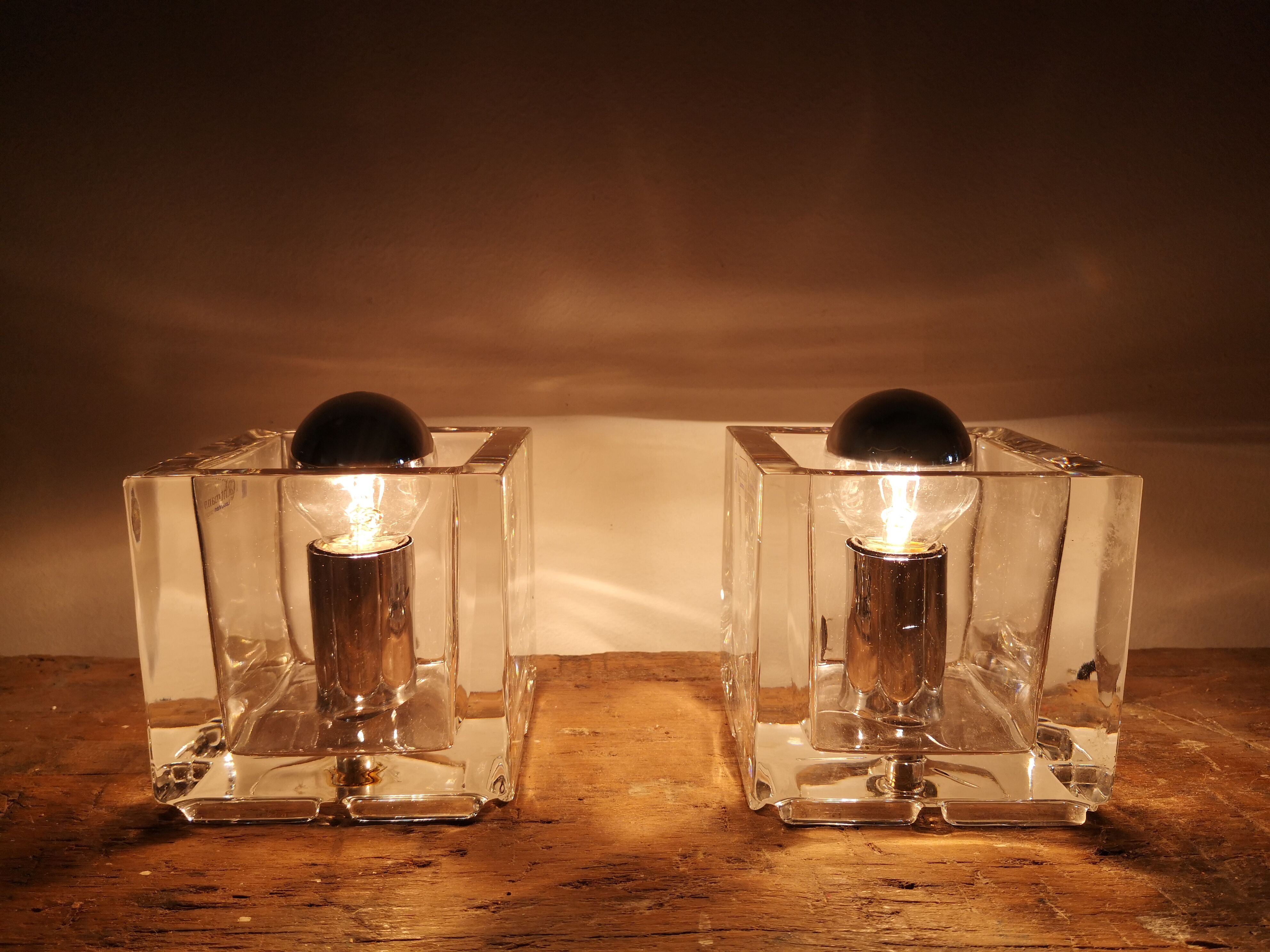 Pair of night lamps Ice cube Preciosa Nachtmann Leuchten