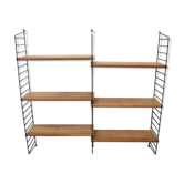 Large shelf String of the ' 60s, solid oak shelves