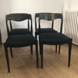 Série 4 chaises vintages style scandinave