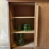 Vintage wooden sideboard sliding doors 60s