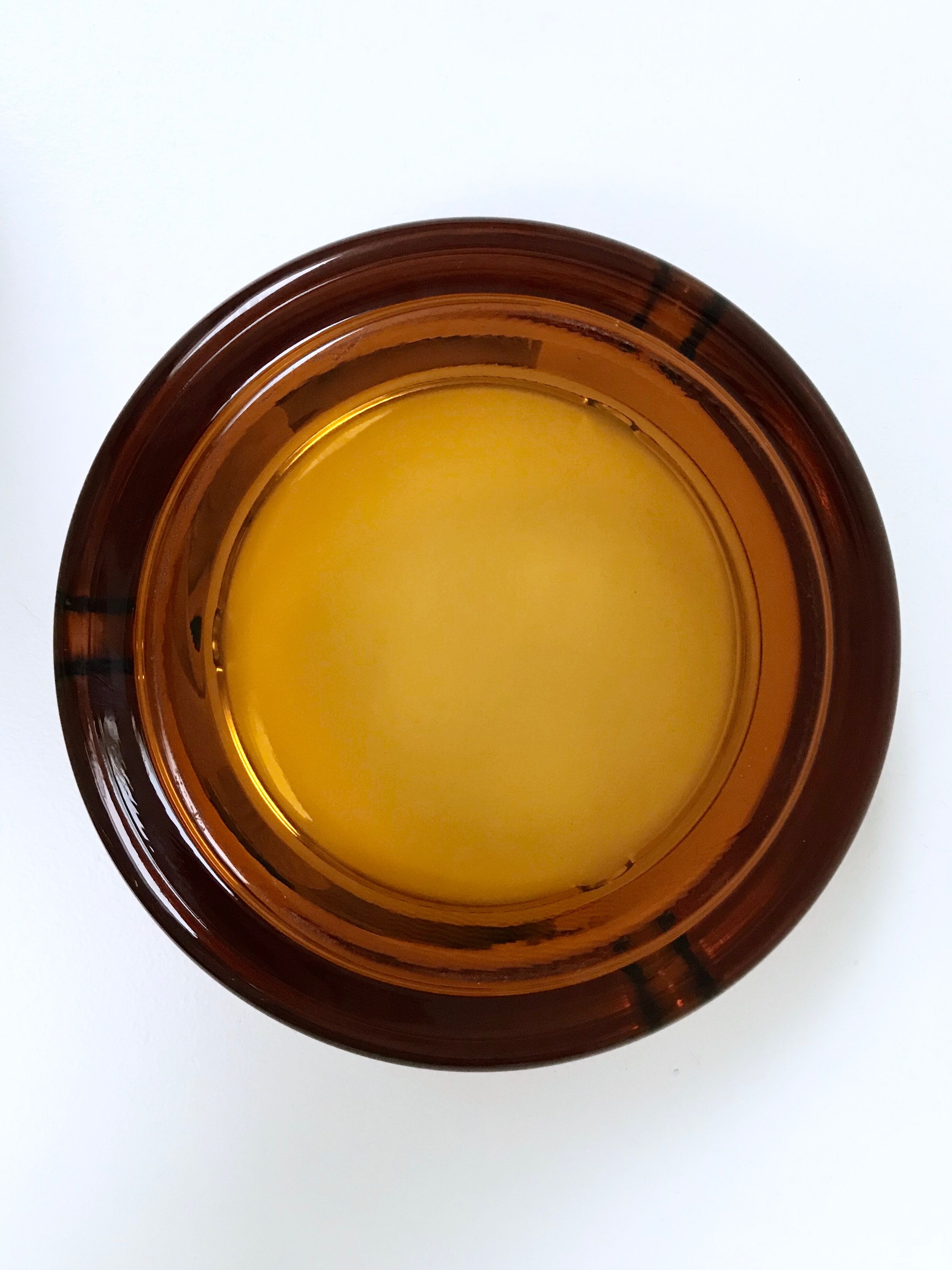 Ashtray glass amber, Italy, 1970