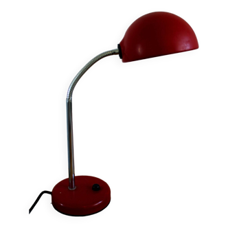 Vintage red chrome bedside desk lamp from the 70s