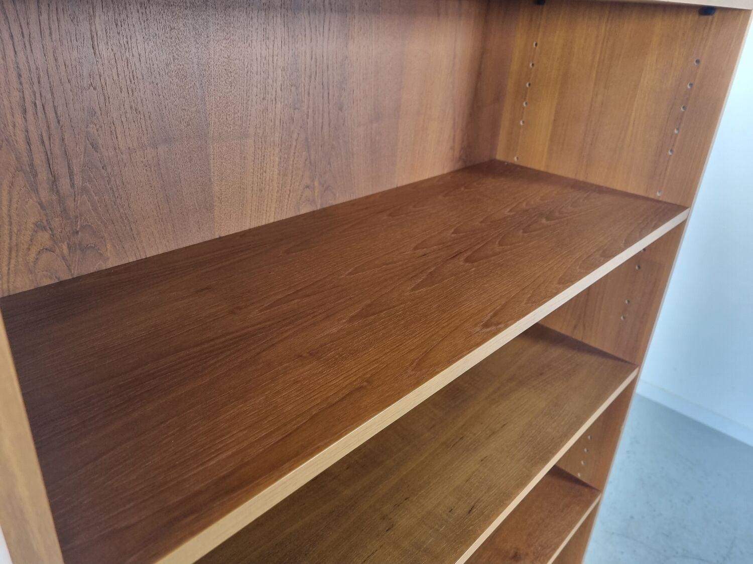 Scandinavian bookcase in teak and walnut, 60s