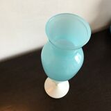 Vintage vase in blue opaline