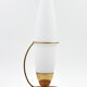 Lamp tripod vintage teak brass opaline