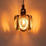 Vintage brass and crystal suspension Palwa, mid-century suspension.
