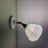 Vintage tulip wall lamp in clichy glass green mint