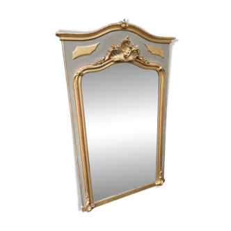 Antique mirror - 98 x 160 - wood and gilded stucco
