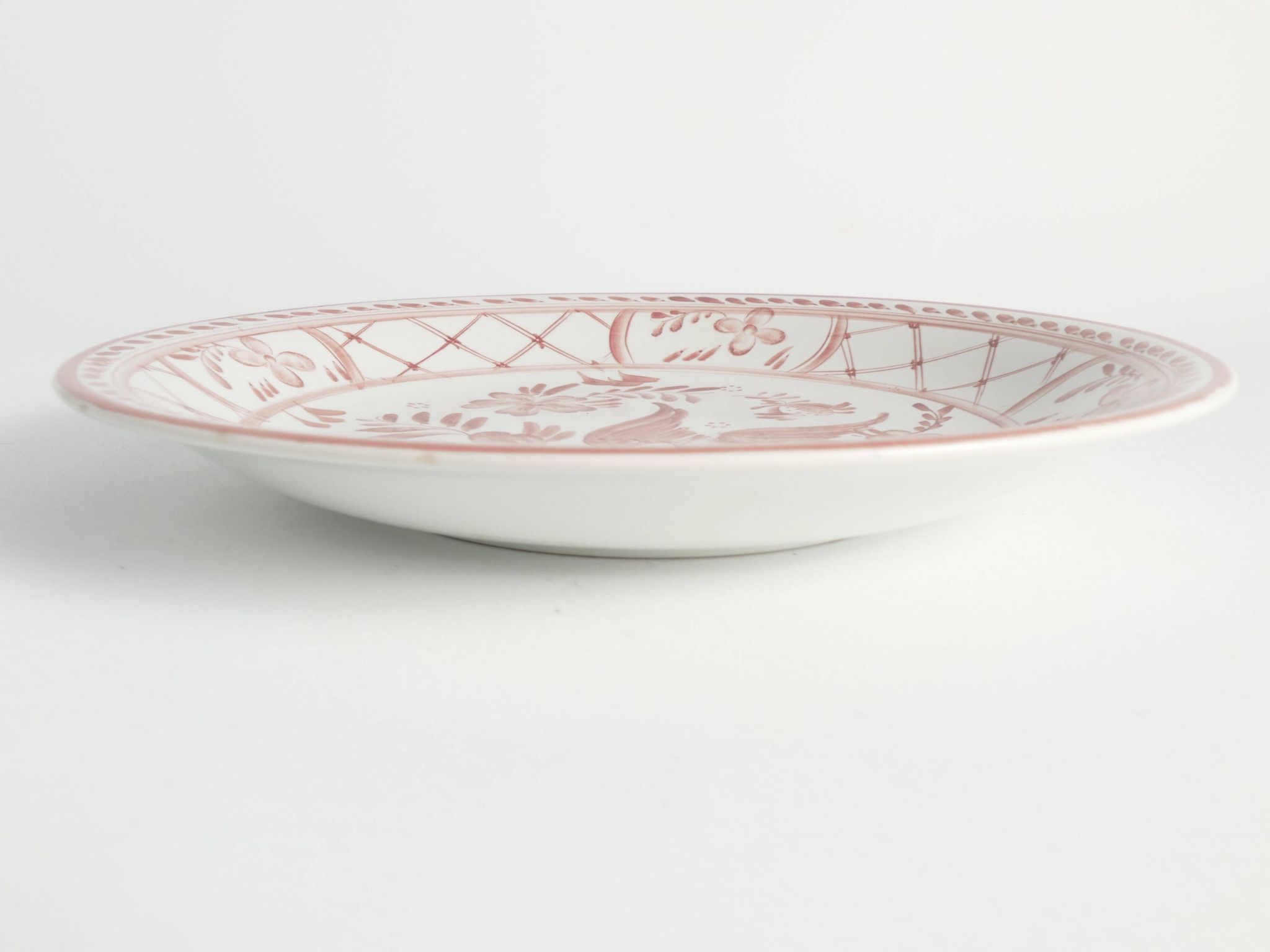 Folk Art Dish with Red Floral Motif by Ilse Claesson for Rörstrand, Sweden 1930