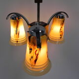 Art deco hanging lamp in glass
