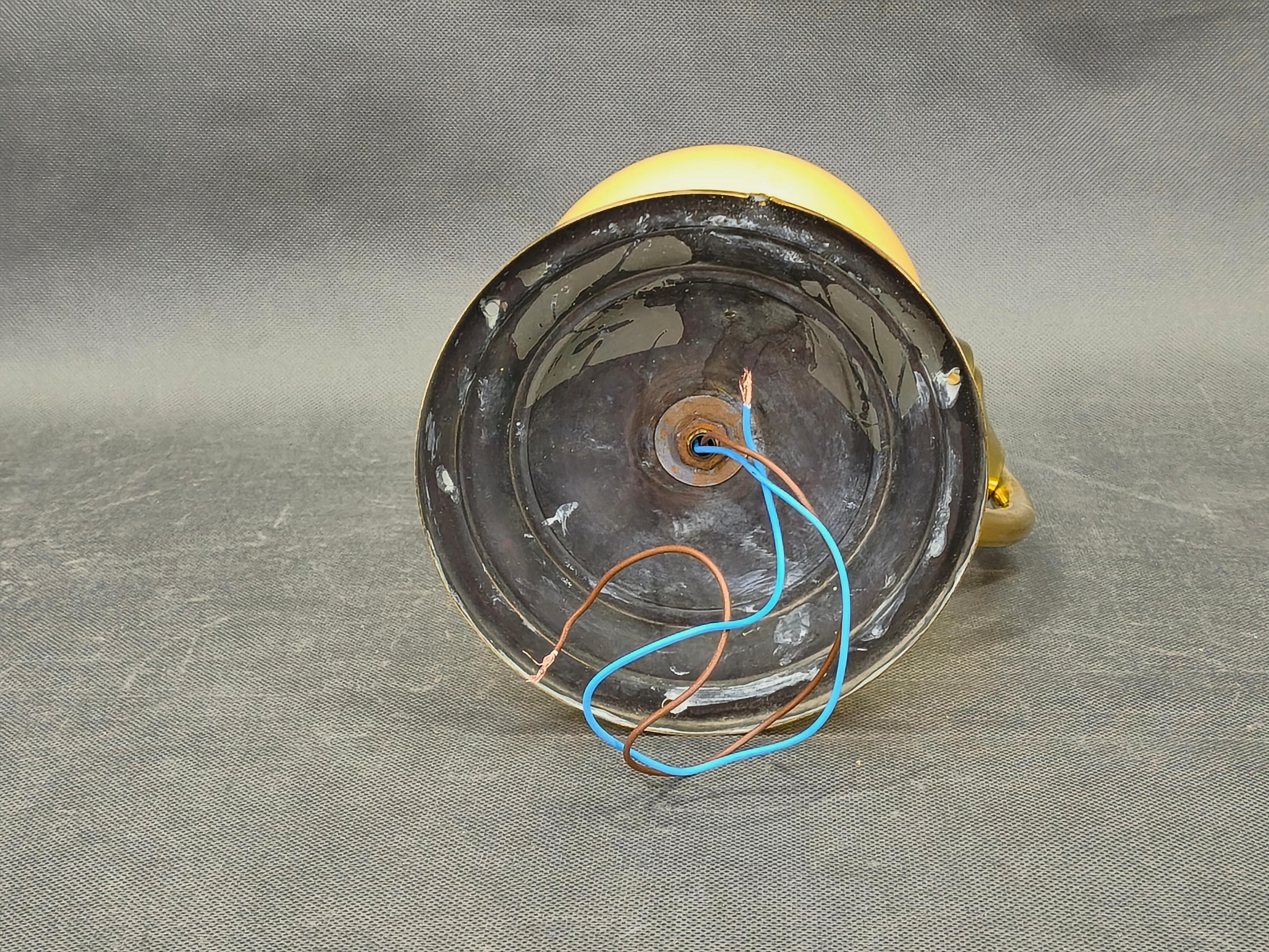 Czech Art Deco Brass and Champagne Glass Wall Light 1930s