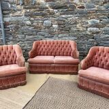 Living room 3 pieces velvet toad