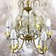 Cage chandelier 6 lights in bronze and crystal
