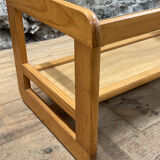 Coffee table in pine and glass Regain 1980