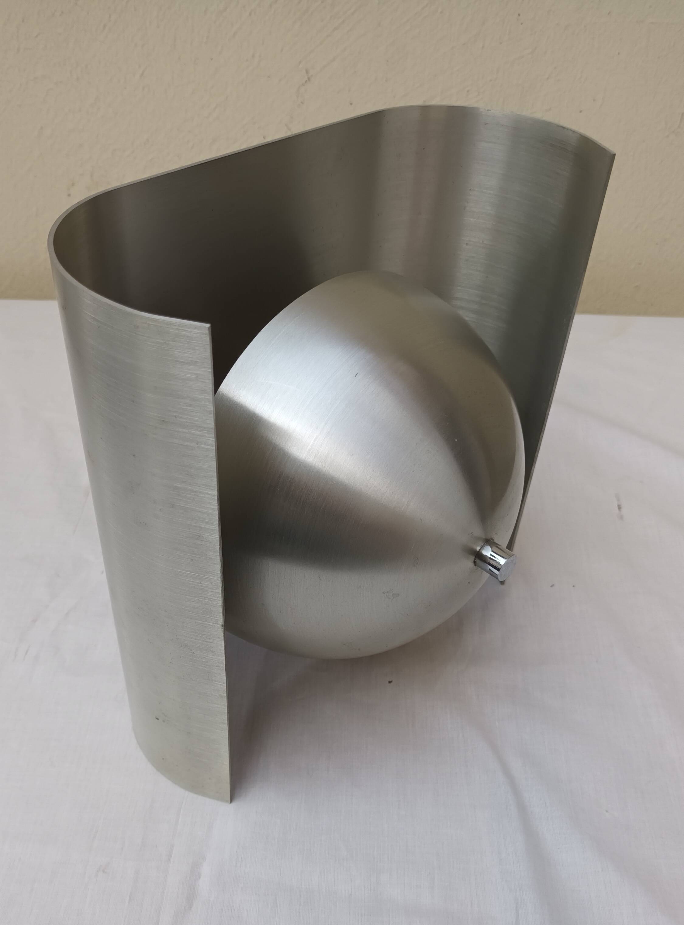Space Age wall light in brushed aluminium from the 1970s.