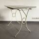 White wrought iron table