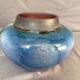 Old Round Vase Ceramic Germany Signed Erik Blue Decor