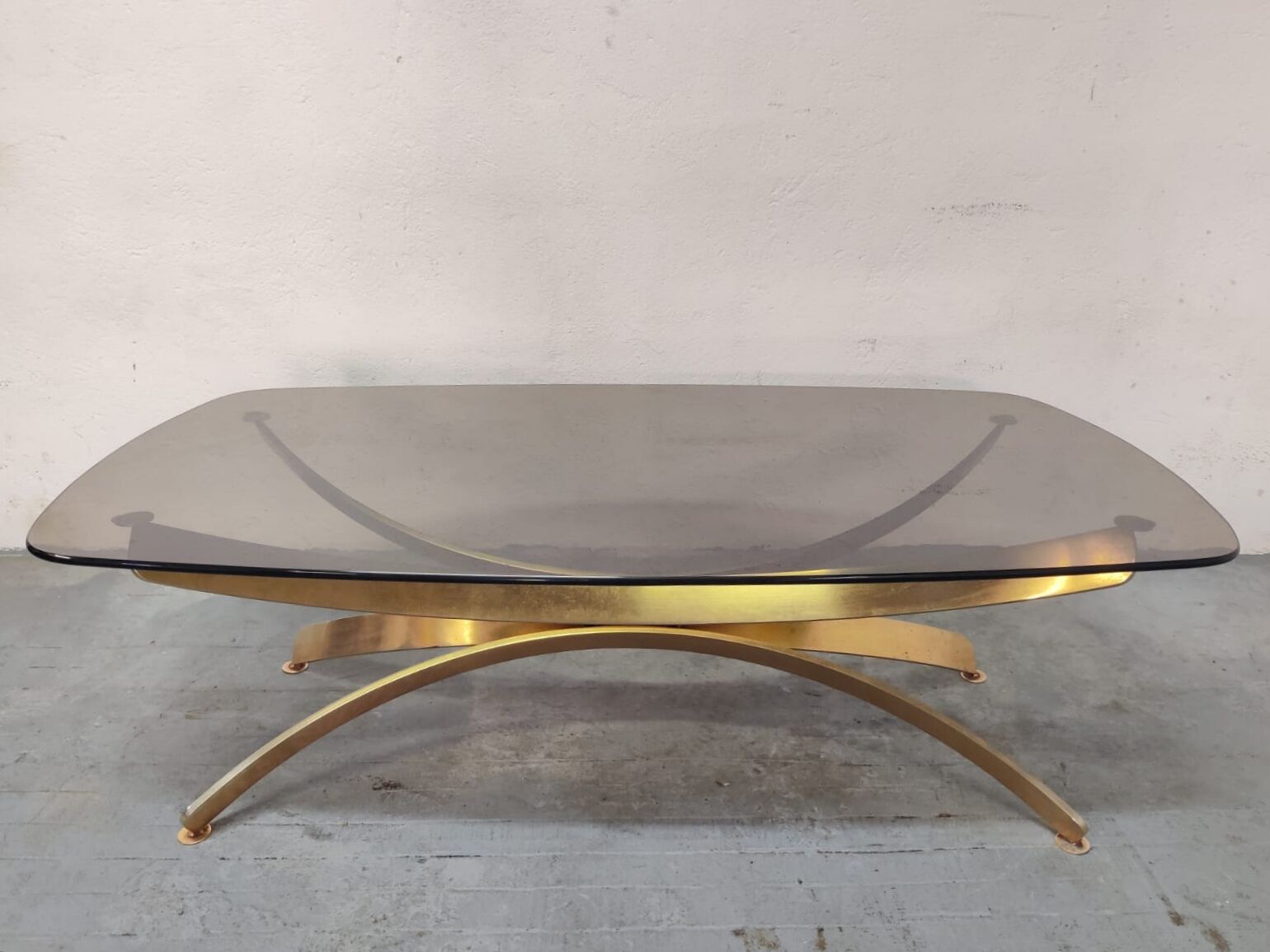 Golden metal coffee table, 70s
