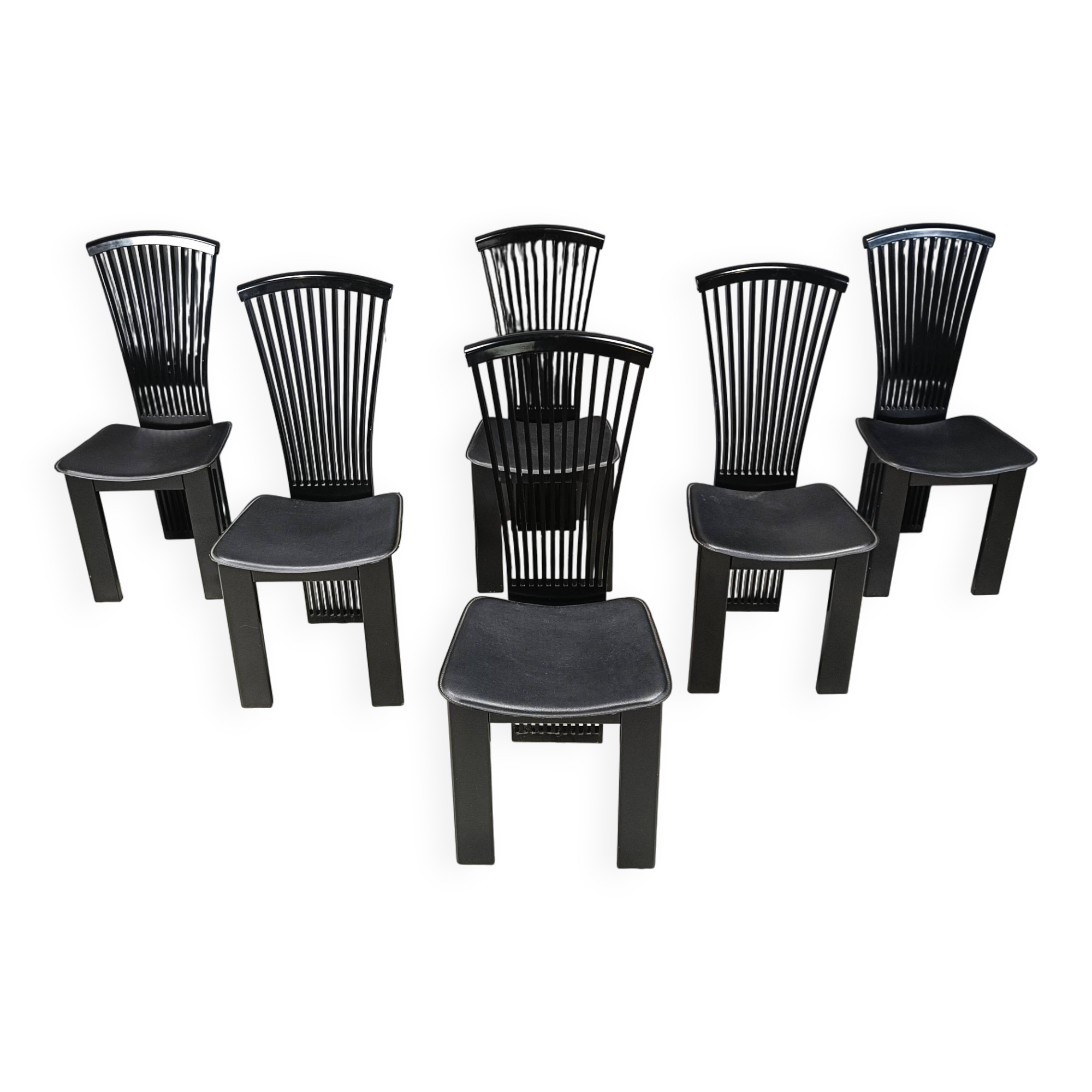 Chaises de salle à manger post-modernes de Pietro Costantini, années 1980, lot de 6