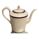 Teapot with blue and gold nets in Limoges porcelain signed Haviland