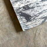 Pompadour fireplace in Louis XV style from around 1880 in blue floral marble.