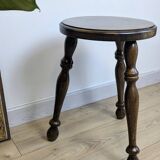 Old turned oak tripod stool
