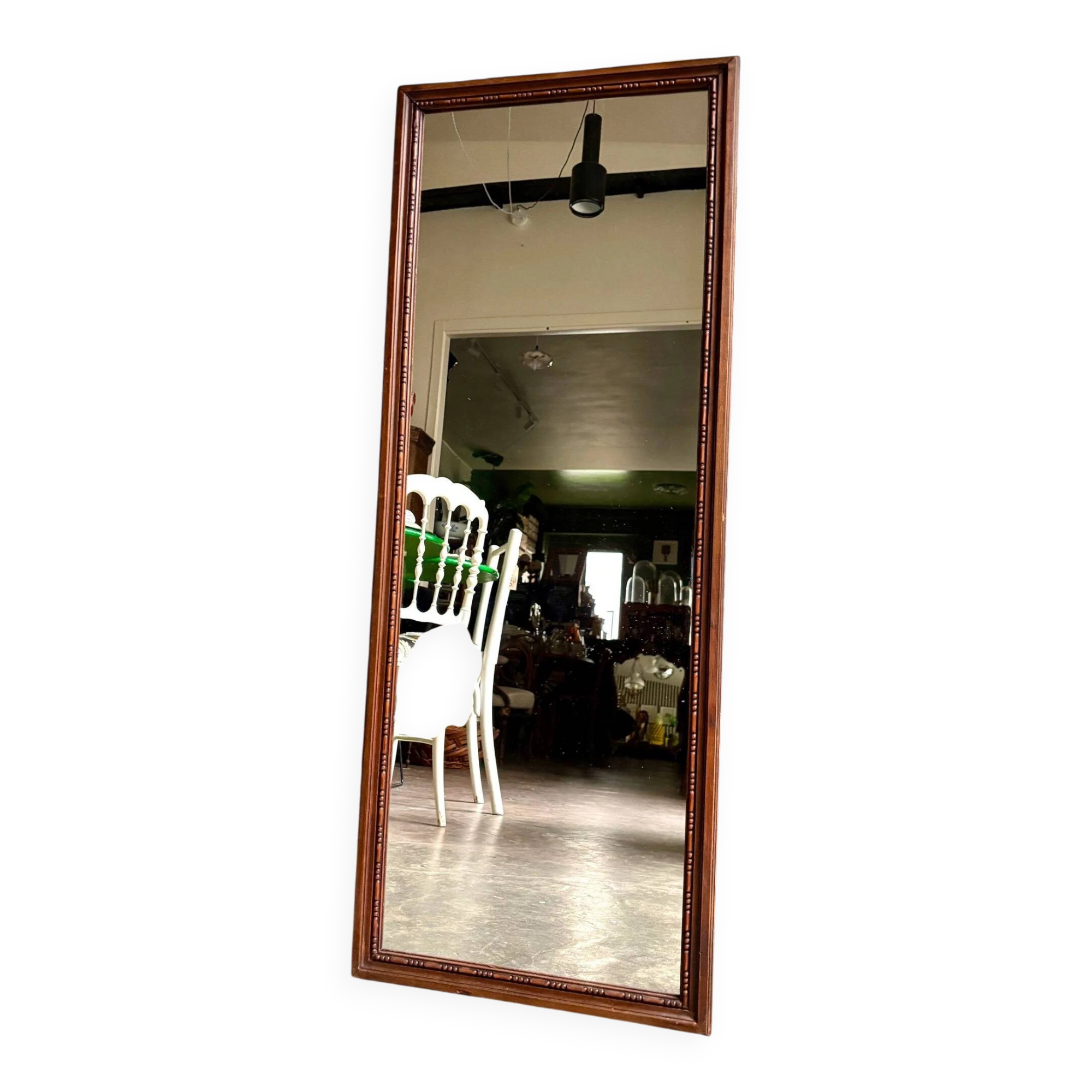 Rectangular mirror in dark wood