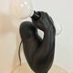 "Haltère" sconce by J.C. Peiré 1980, black ceramic